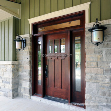Traditional external mahogany solid wood door with sidelights